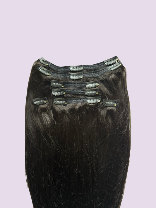 22 Inch Straight Clip-In Hair Extensions - 100% Virgin Hair