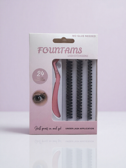Press On Lashes - No Glue Needed - FOUNTAINS X16